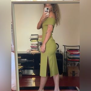 Paloma Wool green asymmetrical dress